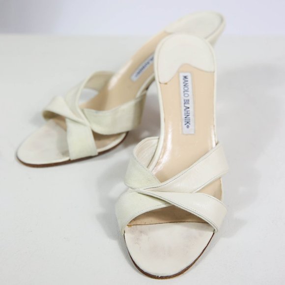 Manolo Blahnik Leather/Suede Sandal - Picture 1 of 4